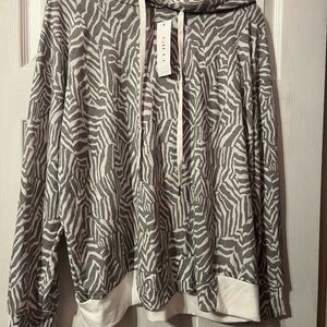 Gilli Gray and White Animal Print Hoodie